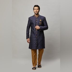 Navy Blue Indo-Western Kurta Set